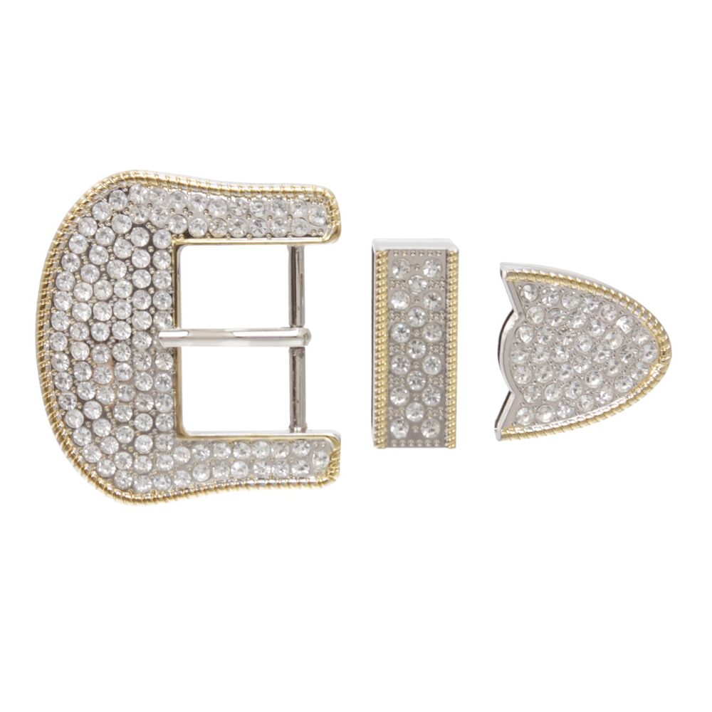 9729 Western Crystal Rhinestone 3-Piece Belt Buckle Set - Fits 1 1/2" 38mm